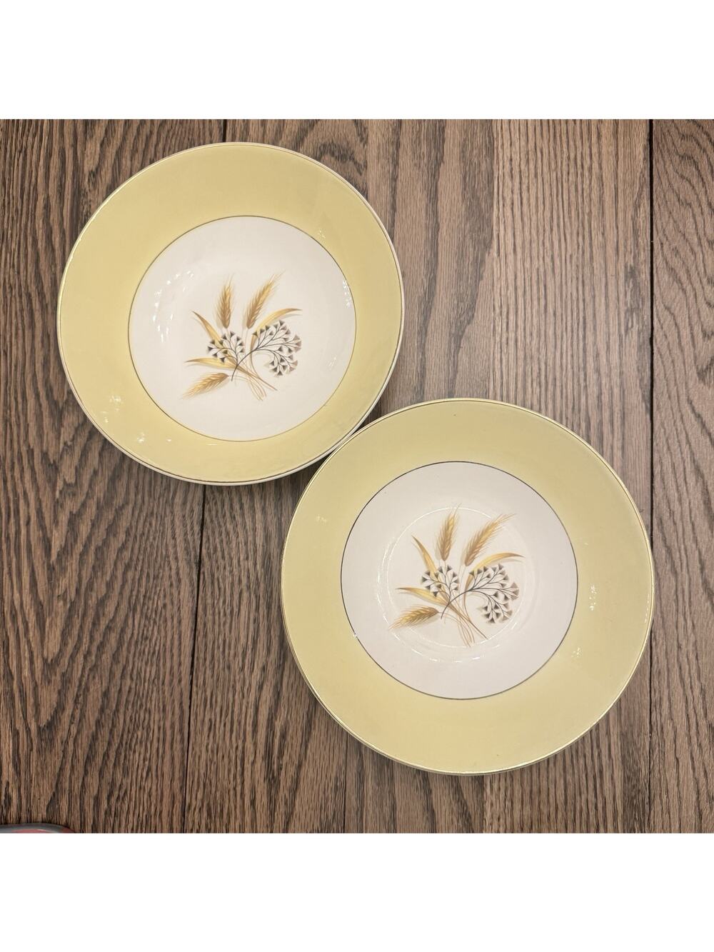 Century Service Autumn Gold Wheat Serving Bowls Set of 2 8.75"× 2.25" VINTAGE A